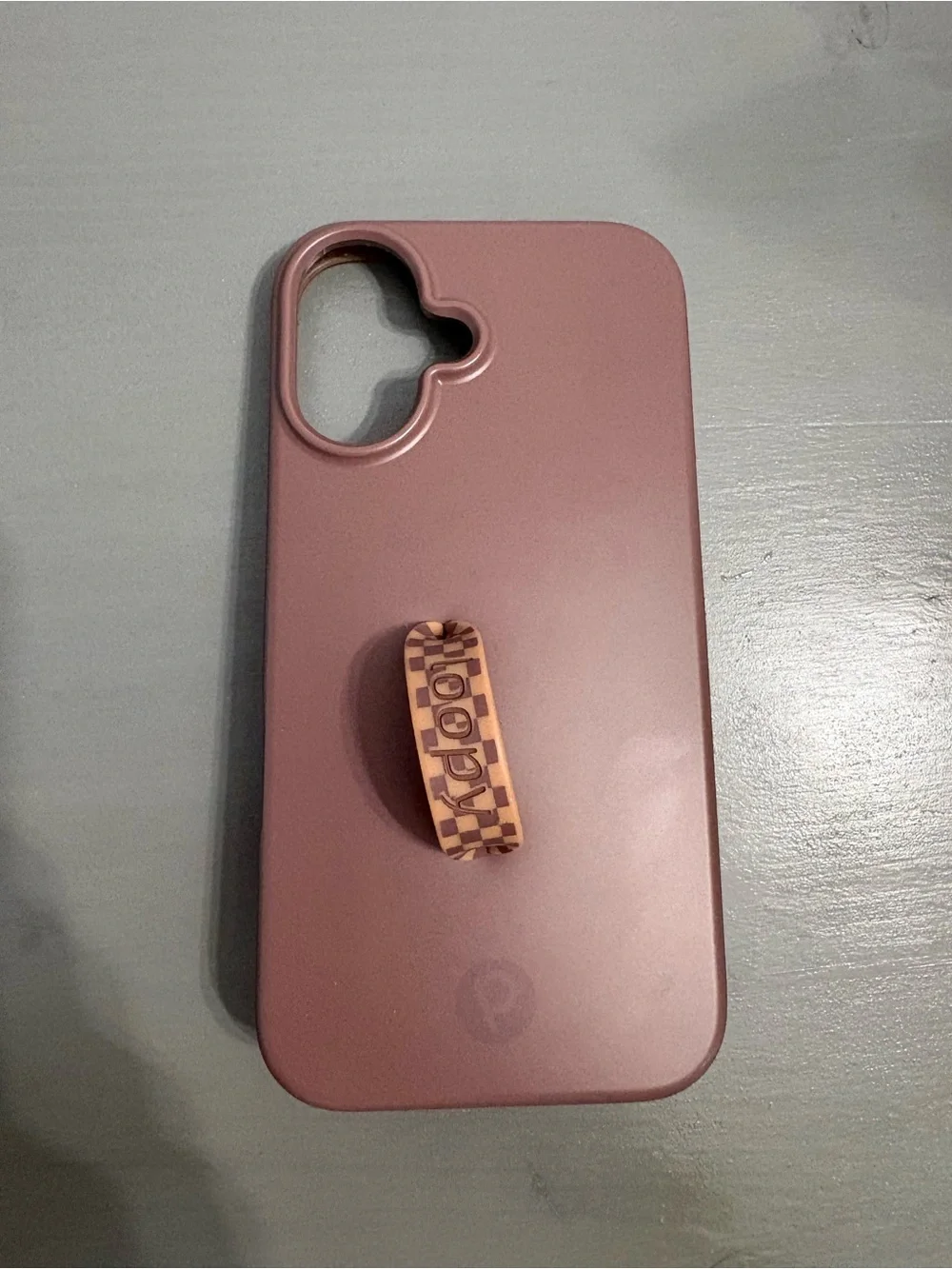 Loopy Case Brown Phone Case with Checker Grip Loop. iPhone 16